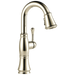 Delta Cassidy 9997 Single Handle Pull-Down Bar/Prep Faucet, lumicoat polished nickel