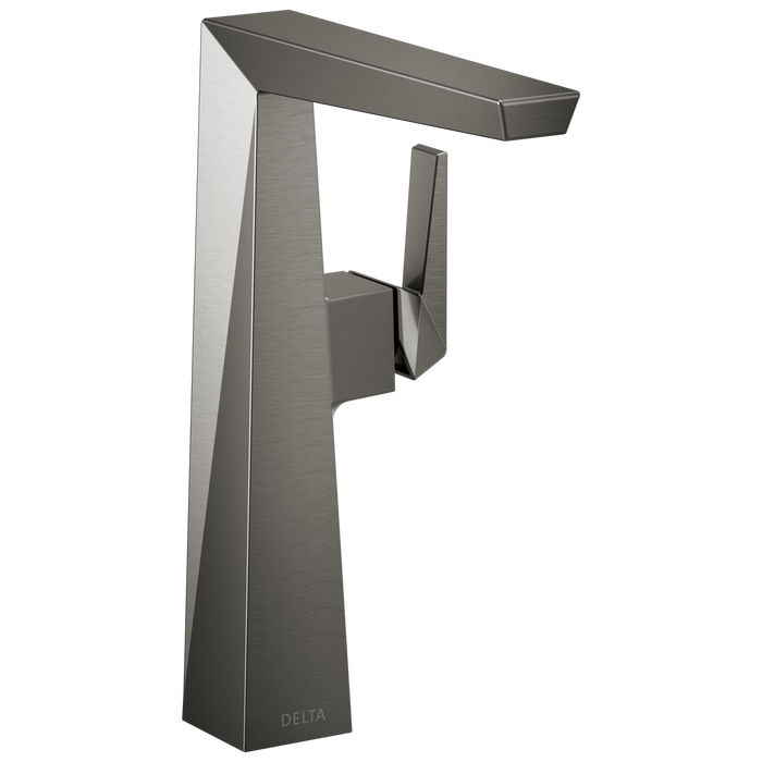 Delta Trillian 743 Single Handle Vessel Bathroom Faucet, lumicoat black stainless