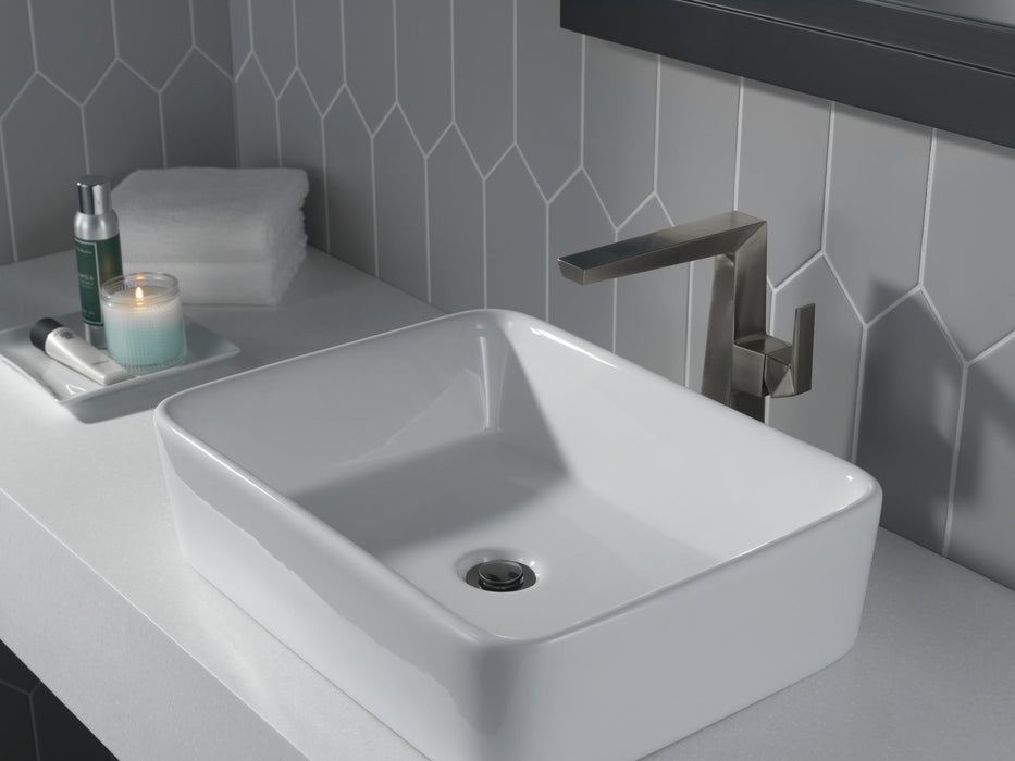 Delta Trillian 743 Single Handle Vessel Bathroom Faucet, lumicoat black stainless - view 3