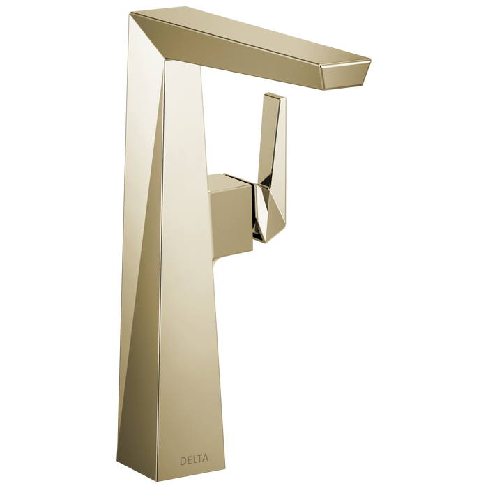 Delta Trillian 743 Single Handle Vessel Bathroom Faucet, lumicoat polished nickel