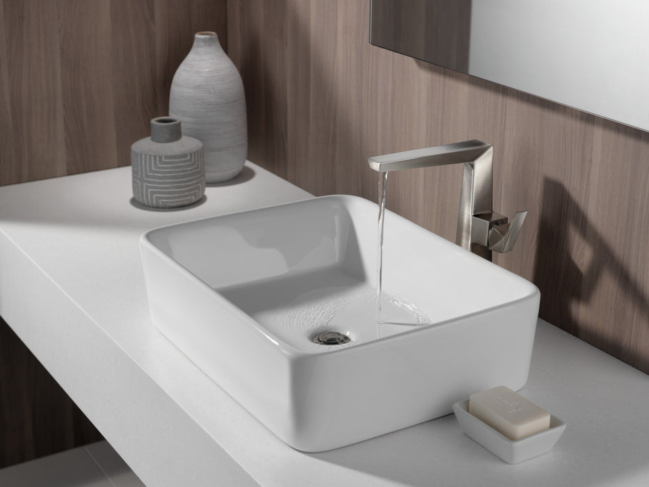 Delta Trillian 743 Single Handle Vessel Bathroom Faucet, lumicoat stainless - view 3