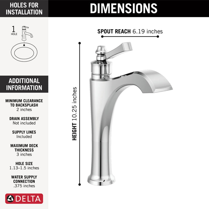 Delta Dorval 656 Single Handle Mid-Height Vessel Bathroom Faucet