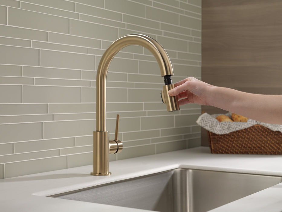 Delta Trinsic 9159 Single Handle Pull-Down Kitchen Limited Swivel, champagne bronze - view 5