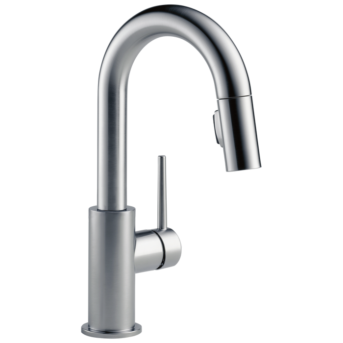 Delta Trinsic 9959 Single Handle Pull-Down Bar/Prep Kitchen Limited Swivel
