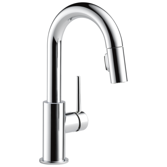 Delta Trinsic 9959 Single Handle Pull-Down Bar/Prep Kitchen Limited Swivel