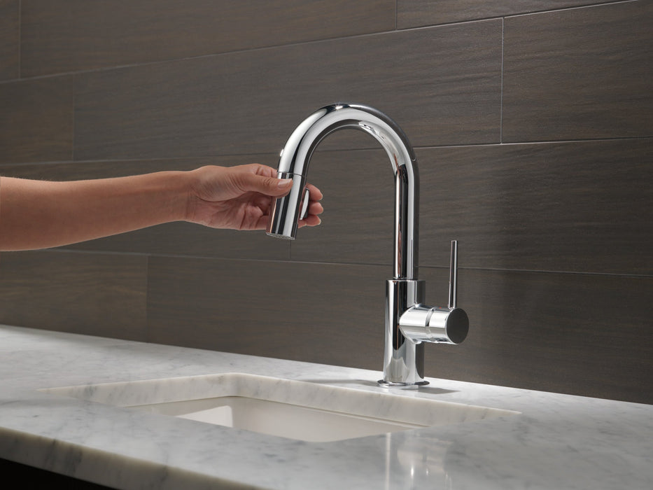 Delta Trinsic 9959 Single Handle Pull-Down Bar/Prep Kitchen Limited Swivel