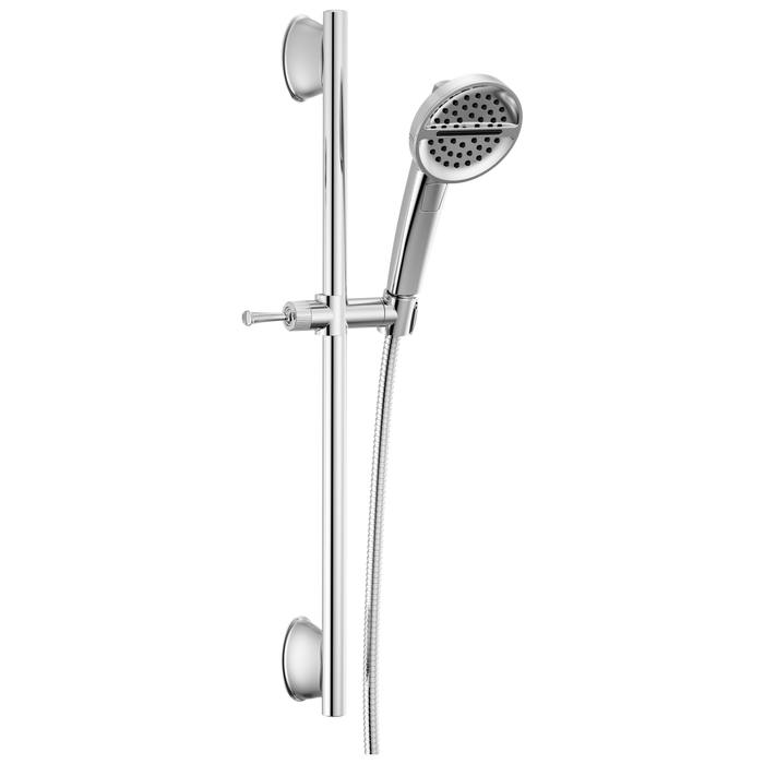 Delta Universal Showering Components 51386 3-Setting Slide Bar Handshower, lumicoat chrome