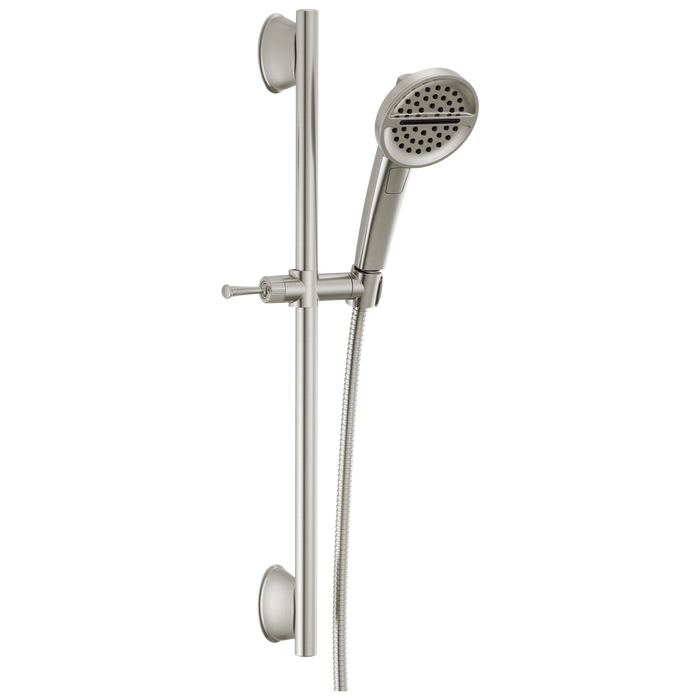 Delta Universal Showering Components 51386 3-Setting Slide Bar Handshower, lumicoat stainless