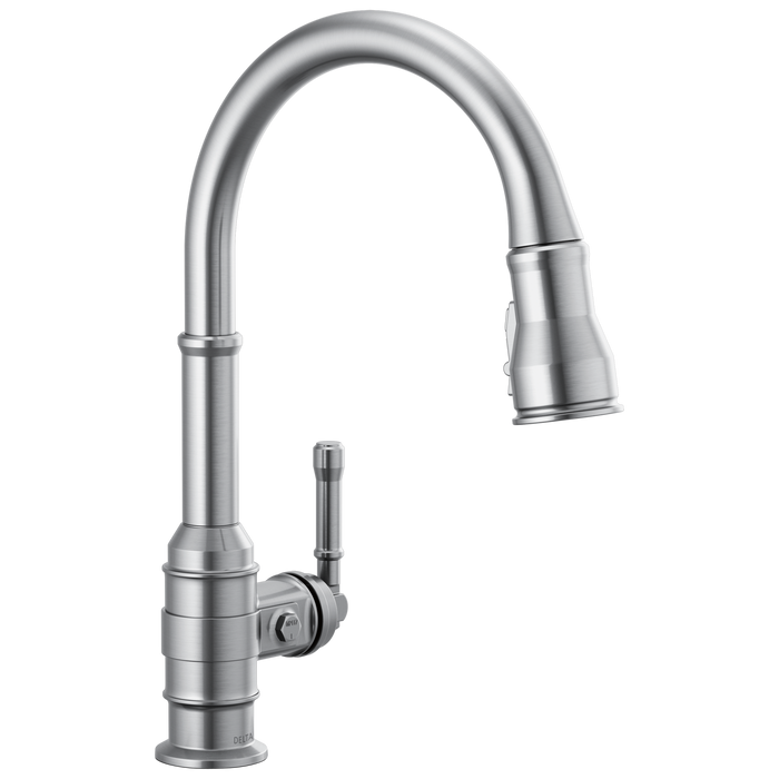 Delta Broderick 9190 Single Handle Pull-Down Kitchen Faucet, arctic stainless