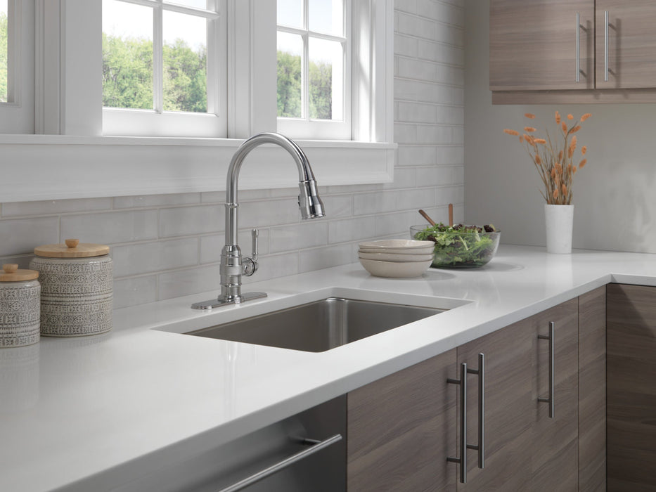 Delta Broderick 9190 Single Handle Pull-Down Kitchen Faucet, arctic stainless - view 4