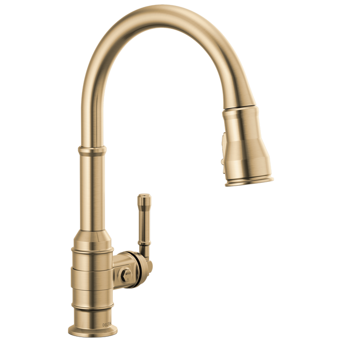 Delta Broderick 9190 Single Handle Pull-Down Kitchen Faucet, champagne bronze