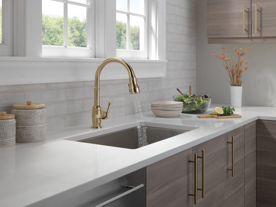 Delta Broderick 9190 Single Handle Pull-Down Kitchen Faucet, champagne bronze - view 3