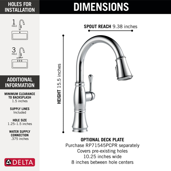 Delta Cassidy 9197 Single Handle Pull-Down Kitchen Faucet