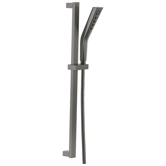 Delta Universal Showering Components 51799 H2OKINETIC 3-Setting Slide Bar Hand Shower, lumicoat black stainless