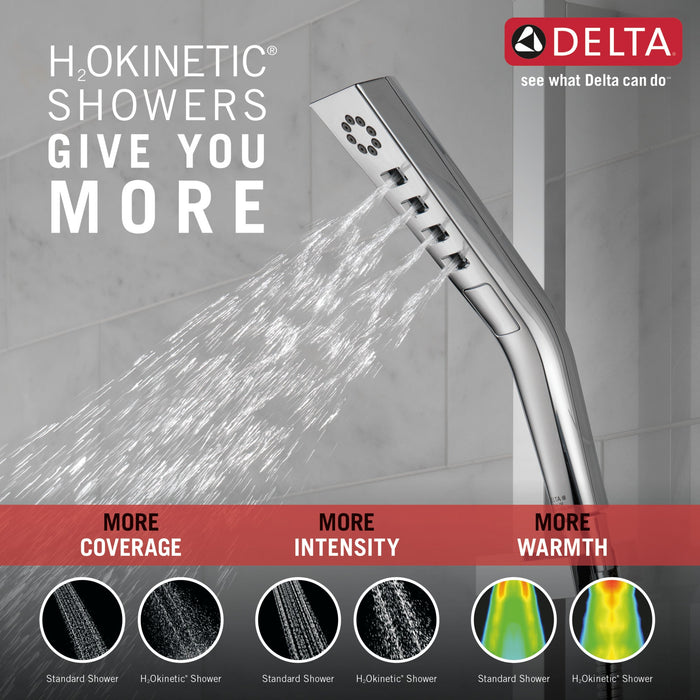 Delta Universal Showering Components 51799 H2OKINETIC 3-Setting Slide Bar Hand Shower, lumicoat chrome - view 3