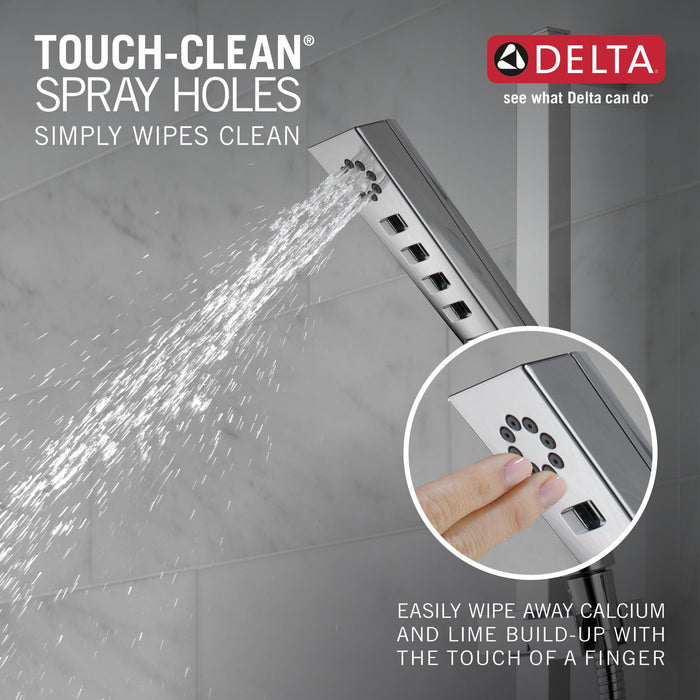 Delta Universal Showering Components 51799 H2OKINETIC 3-Setting Slide Bar Hand Shower, lumicoat chrome - view 4
