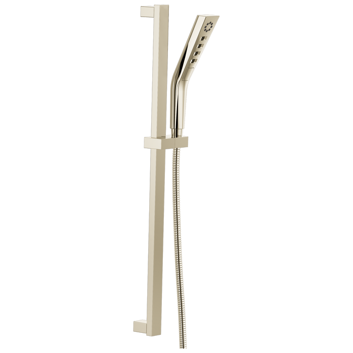 Delta Universal Showering Components 51799 H2OKINETIC 3-Setting Slide Bar Hand Shower, lumicoat polished nickel