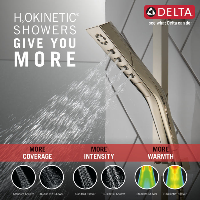 Delta Universal Showering Components 51799 H2OKINETIC 3-Setting Slide Bar Hand Shower, lumicoat polished nickel - view 3