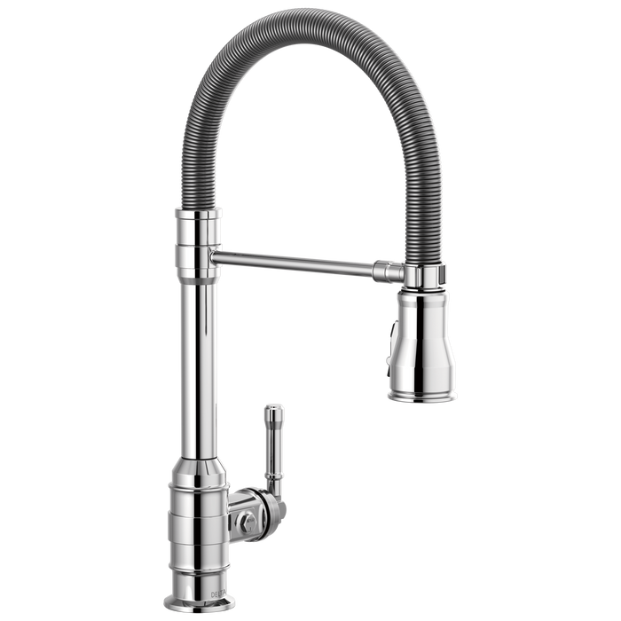 Delta Broderick 9690 Single Handle Pull-Down Kitchen Faucet With Spring Spout, chrome
