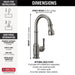 Delta Broderick 9990 Single Handle Pull-Down Bar/Prep Faucet, black stainless - view 3