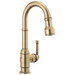Delta Broderick 9990 Single Handle Pull-Down Bar/Prep Faucet, champagne bronze
