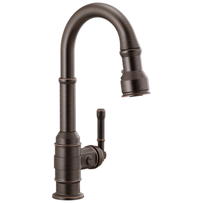 Delta Broderick 9990 Single Handle Pull-Down Bar/Prep Faucet, venetian bronze