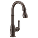 Delta Broderick 9990 Single Handle Pull-Down Bar/Prep Faucet, venetian bronze
