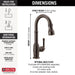 Delta Broderick 9990 Single Handle Pull-Down Bar/Prep Faucet, venetian bronze - view 3