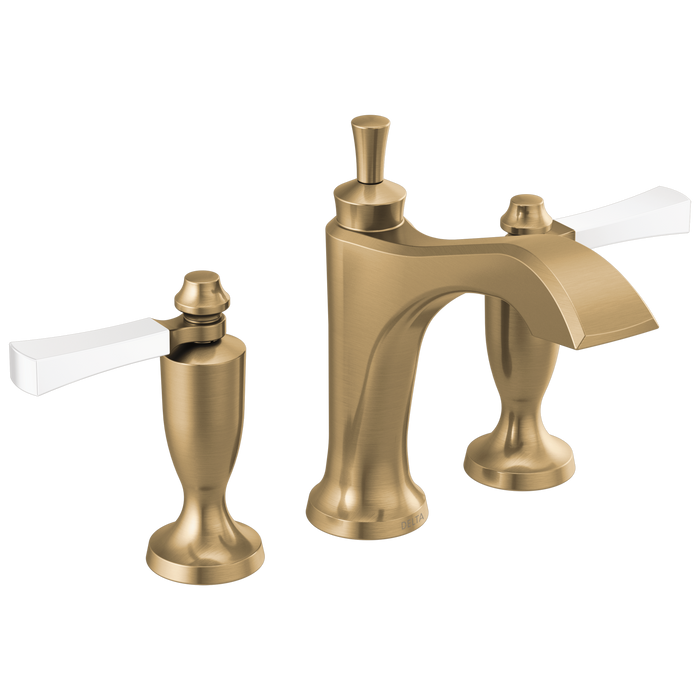 Delta Dorval 3556 Two Handle Widespread Bathroom Faucet, champagne bronze porcelain