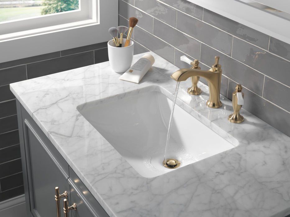 Delta Dorval 3556 Two Handle Widespread Bathroom Faucet, champagne bronze porcelain - view 3