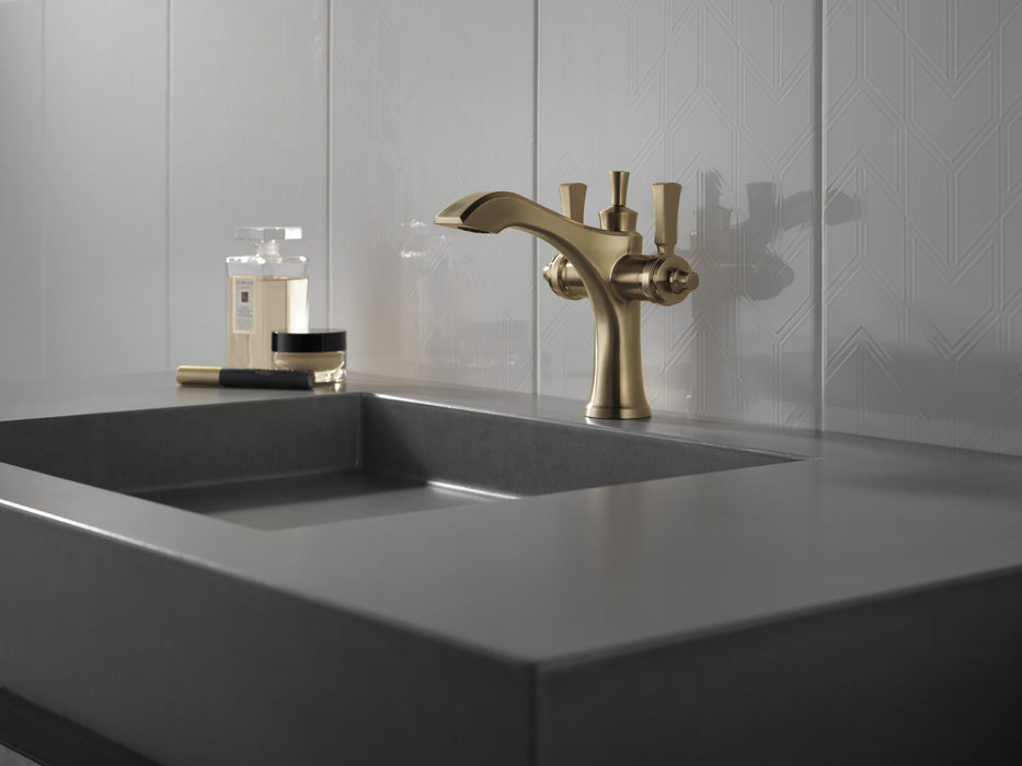 Delta Dorval 856 Two Handle Single Hole Monoblock Bathroom Faucet, champagne bronze - view 4