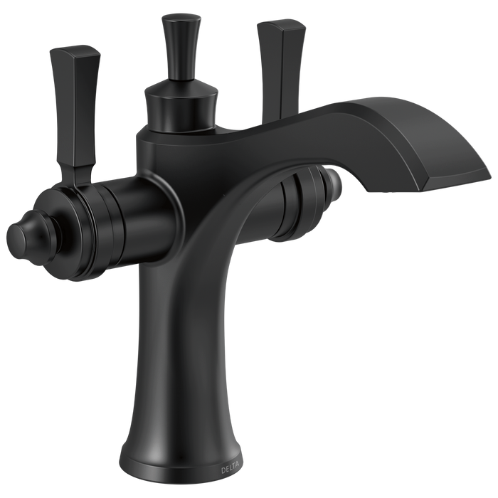Delta Dorval 856 Two Handle Single Hole Monoblock Bathroom Faucet, matte black