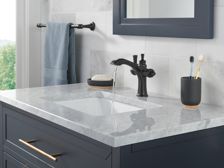 Delta Dorval 856 Two Handle Single Hole Monoblock Bathroom Faucet, matte black - view 2