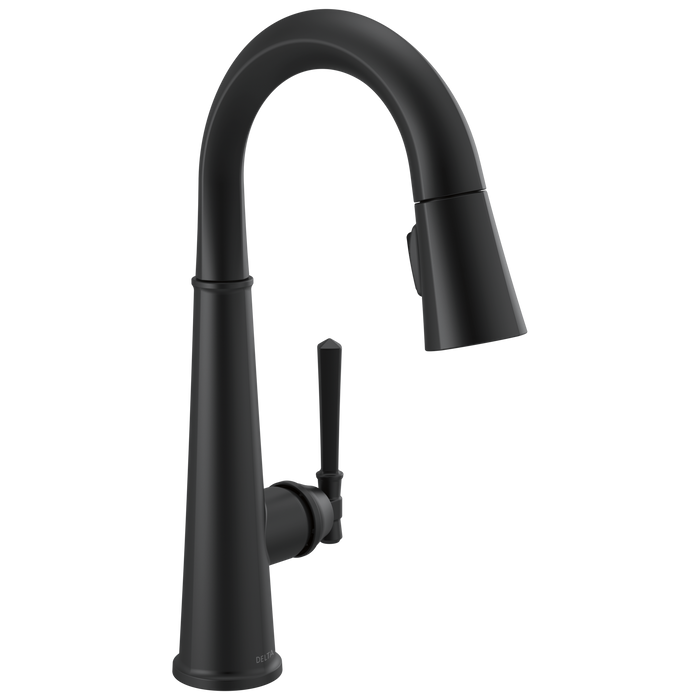 Delta Emmeline 9982 Single Handle Pull-Down Bar/Prep Faucet, matte black