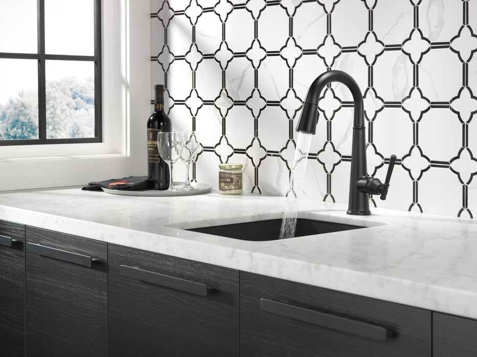 Delta Emmeline 9982 Single Handle Pull-Down Bar/Prep Faucet, matte black - view 3