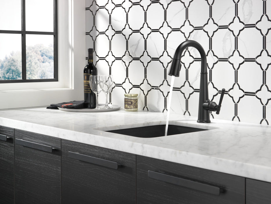 Delta Emmeline 9982 Single Handle Pull-Down Bar/Prep Faucet, matte black - view 5