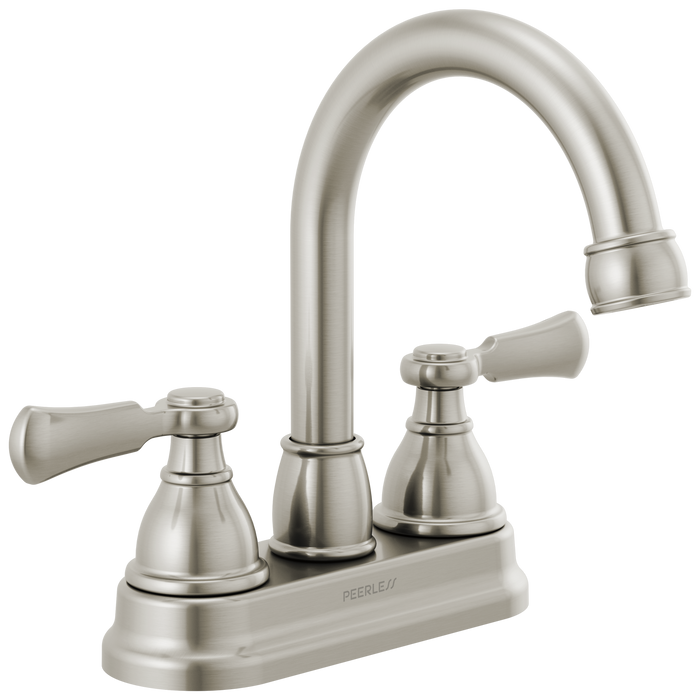 Peerless Elmhurst: Two-Handle Centerset Bath Faucet, brushed nickel
