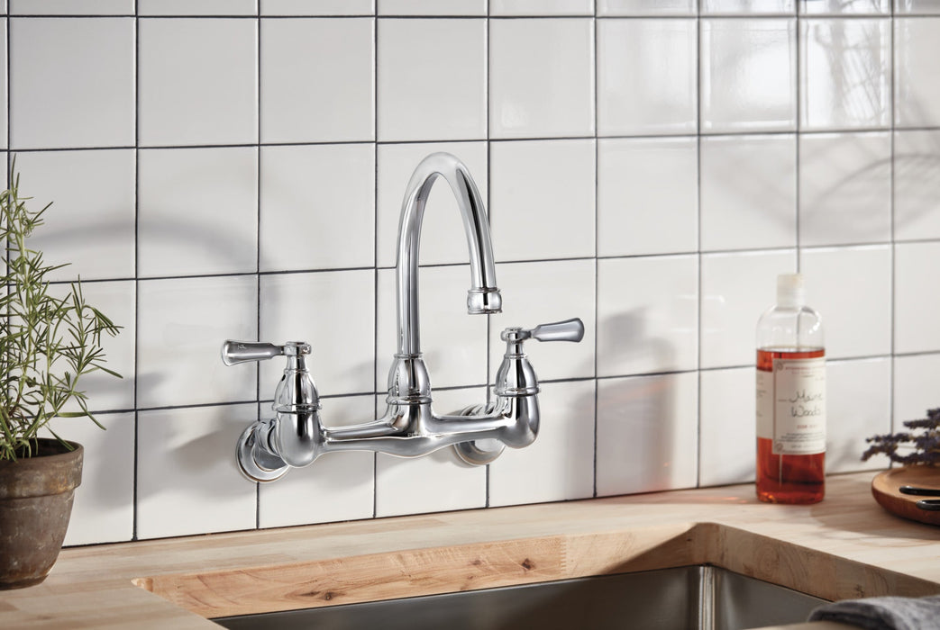 Peerless Elmhurst P2765LF Two-handle wall-mount kitchen faucet, chrome - view 2