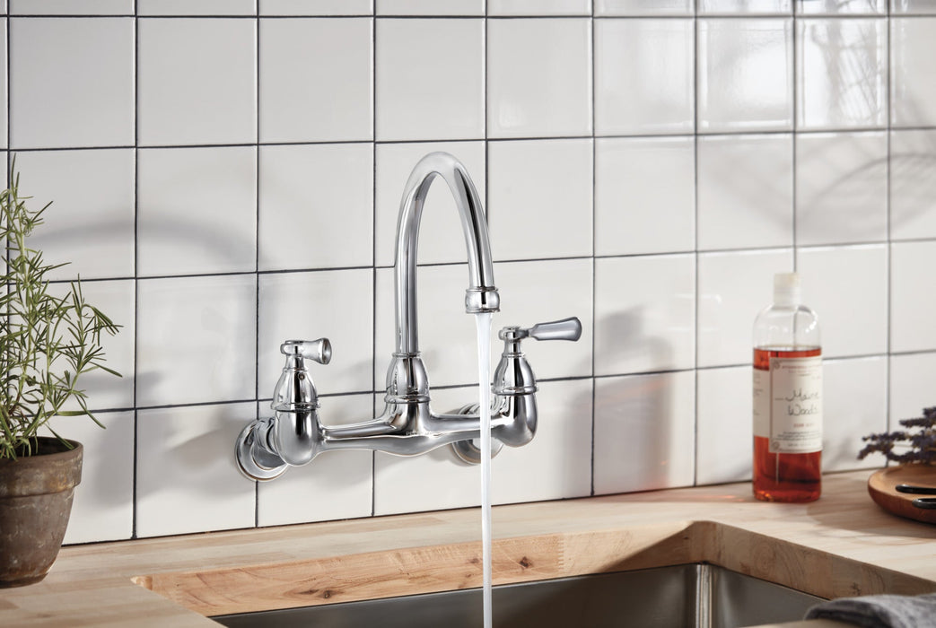 Peerless Elmhurst P2765LF Two-handle wall-mount kitchen faucet, chrome - view 3