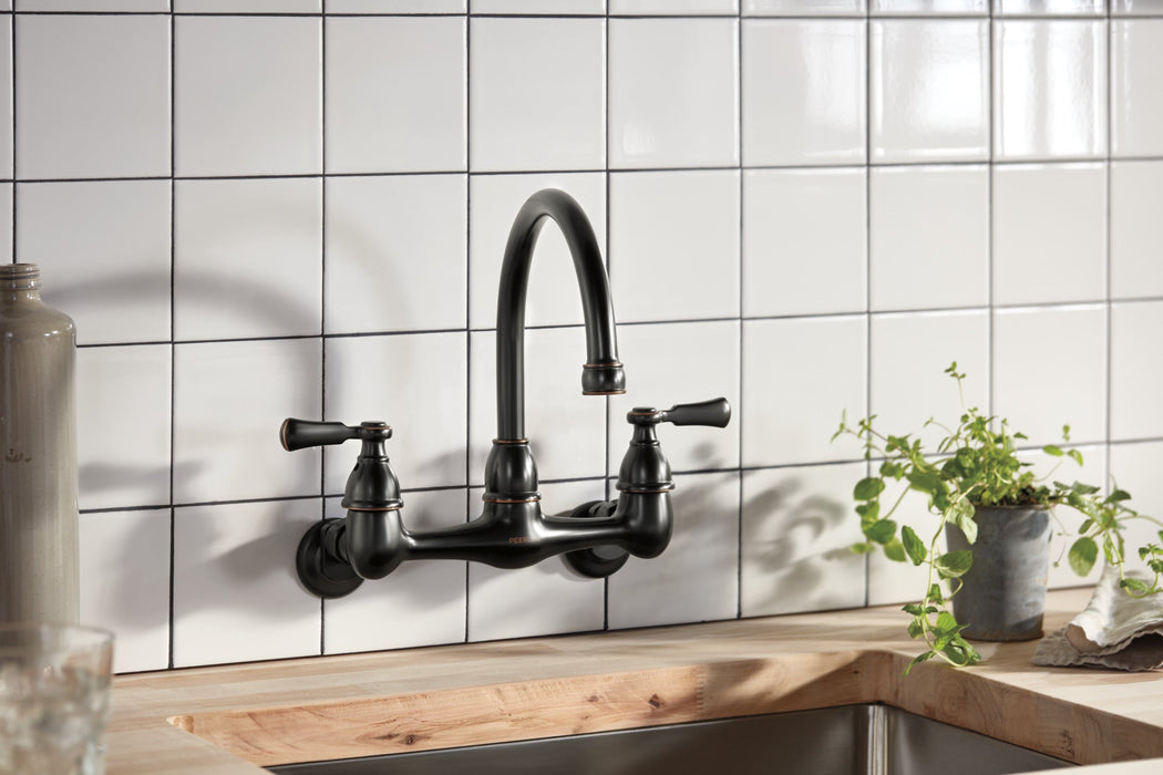 Peerless Elmhurst P2765LF Two-handle wall-mount kitchen faucet, oil rubbed bronze - view 2