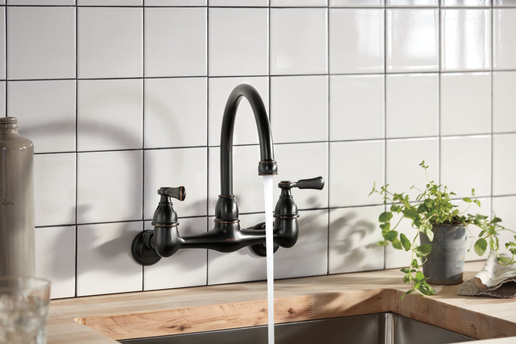 Peerless Elmhurst P2765LF Two-handle wall-mount kitchen faucet, oil rubbed bronze - view 3