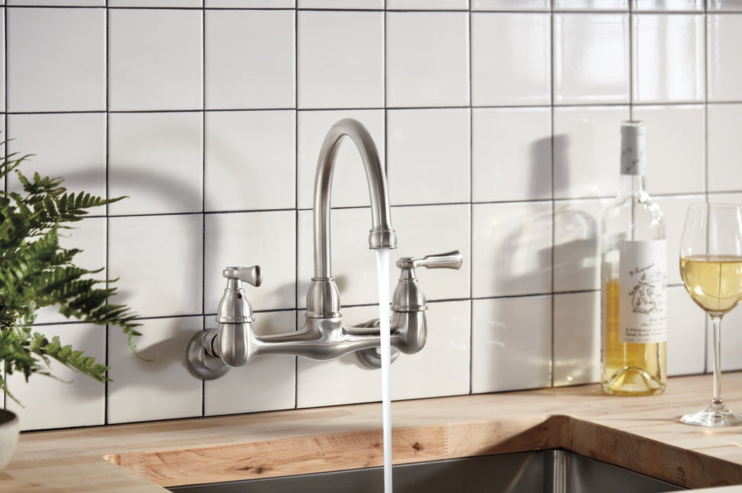 Peerless Elmhurst P2765LF Two-handle wall-mount kitchen faucet, stainless - view 3