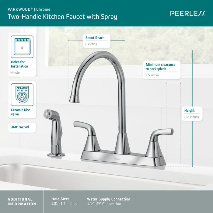 Peerless Parkwood P2835LF Two Handle Kitchen Faucet
