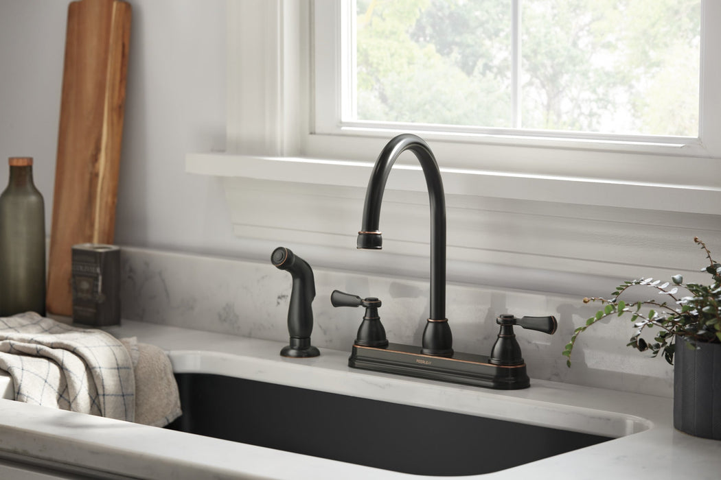 Peerless Elmhurst P2865LF Two-Handle Kitchen Faucet with Spray, oil rubbed bronze - view 2