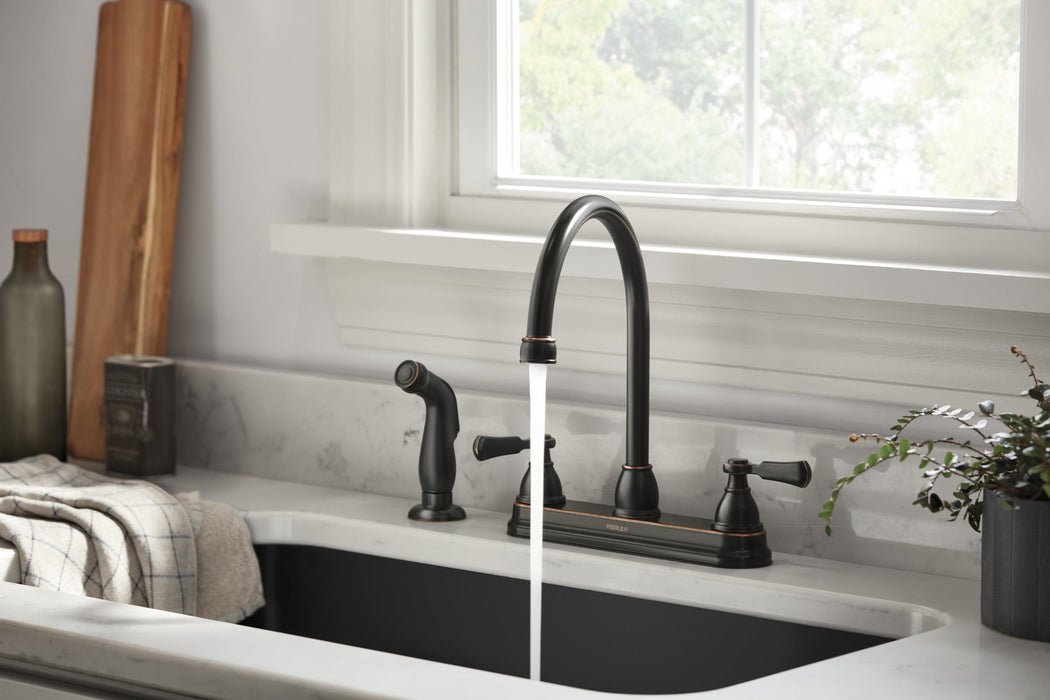 Peerless Elmhurst P2865LF Two-Handle Kitchen Faucet with Spray, oil rubbed bronze - view 3