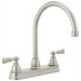 Peerless Elmhurst: Two-Handle Kitchen Faucet with Twist Aerator, stainless