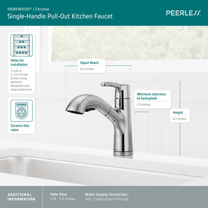 Peerless Parkwood P6935LF Single Handle Pullout Kitchen Faucet