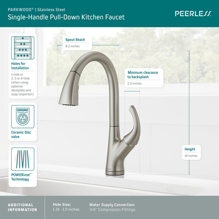 Peerless Parkwood P7935LF Single Handle Pulldown Kitchen Faucet