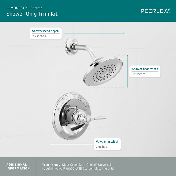 Peerless Elmhurst PTT14265 Shower only trim kit, chrome - view 3