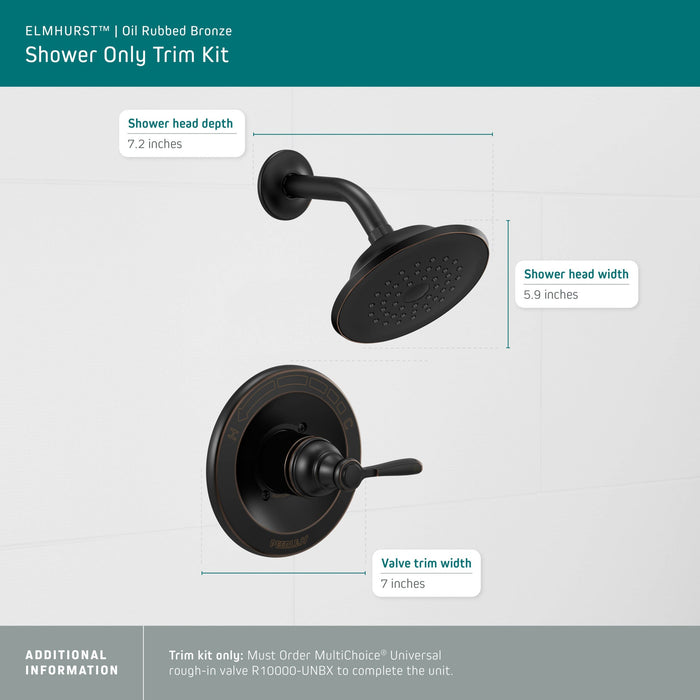 Peerless Elmhurst PTT14265 Shower only trim kit, oil rubbed bronze - view 3
